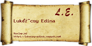 Lukácsy Edina névjegykártya